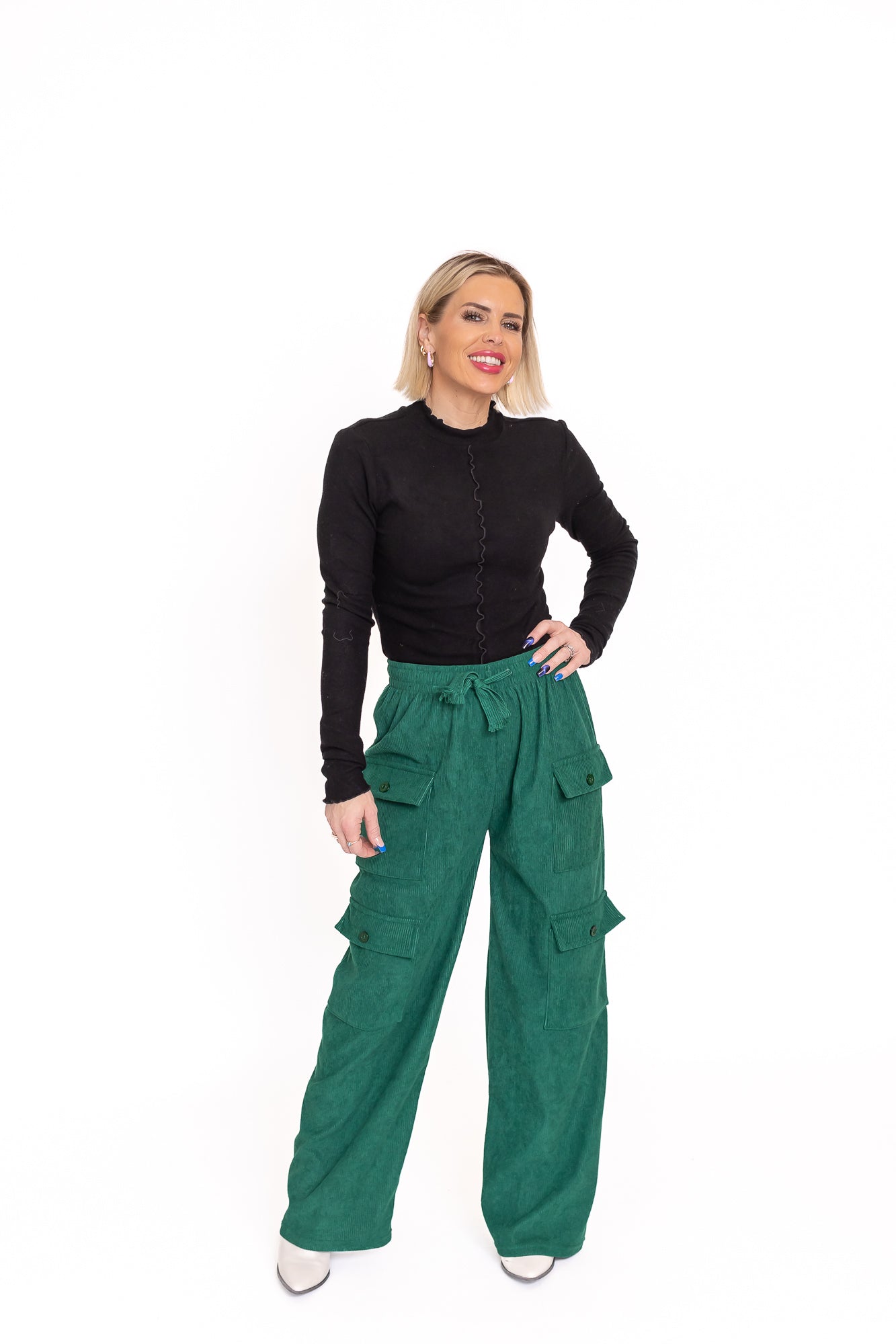 Green With Envy Corduroy Cargo Pants -P25