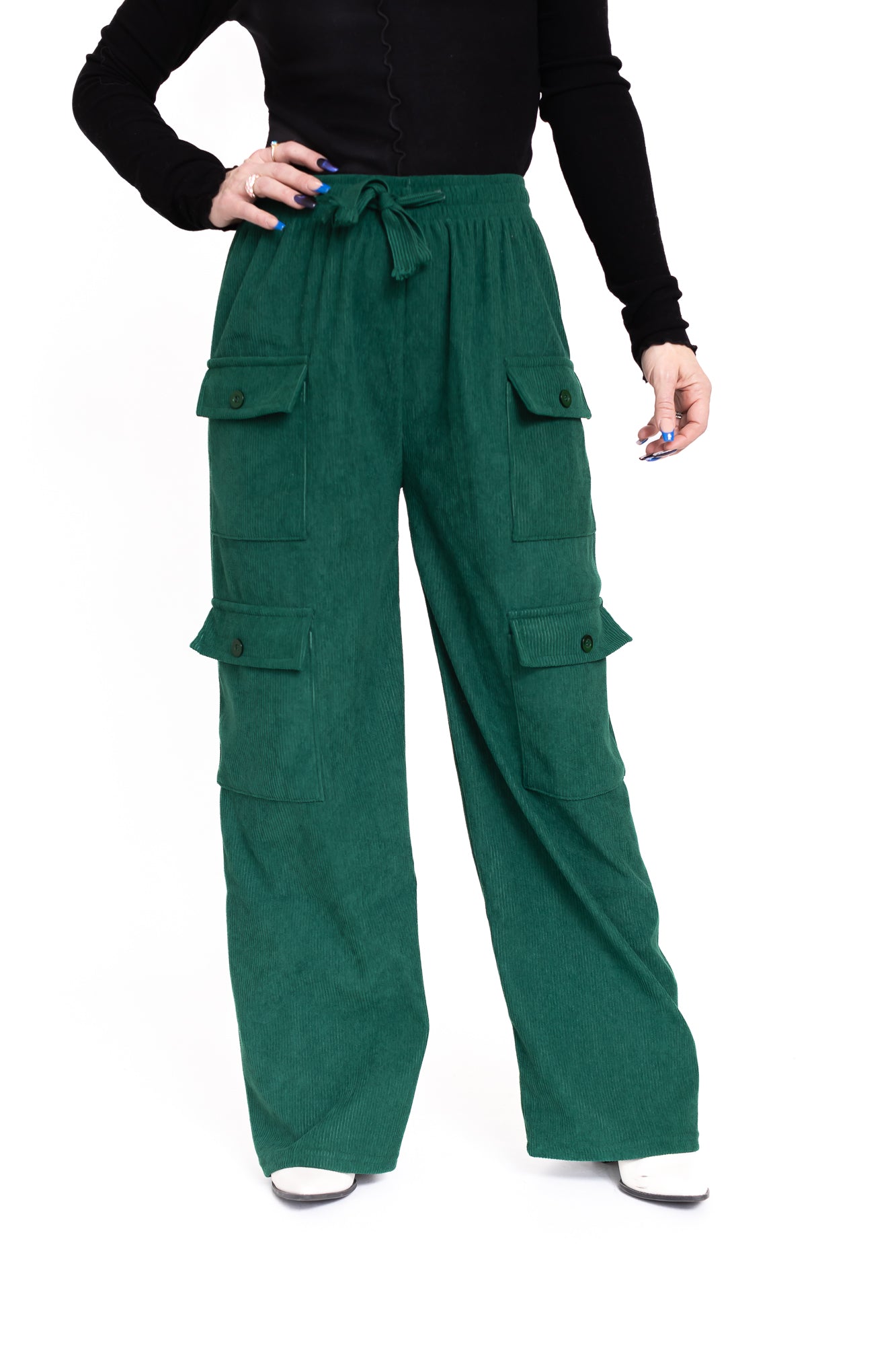 Green With Envy Corduroy Cargo Pants -P25