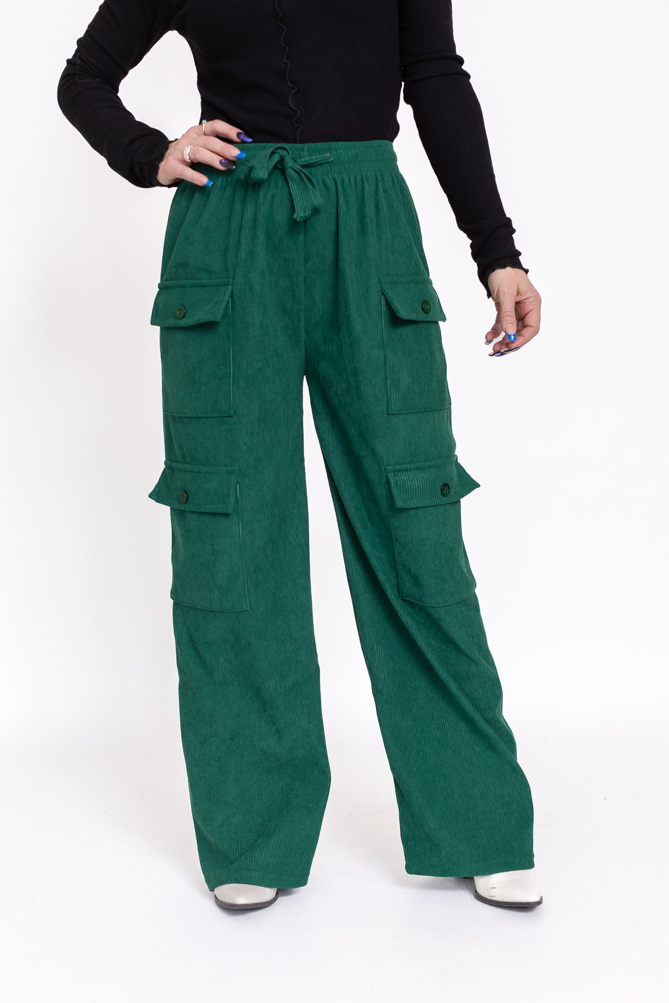 Green With Envy Corduroy Cargo Pants -P25