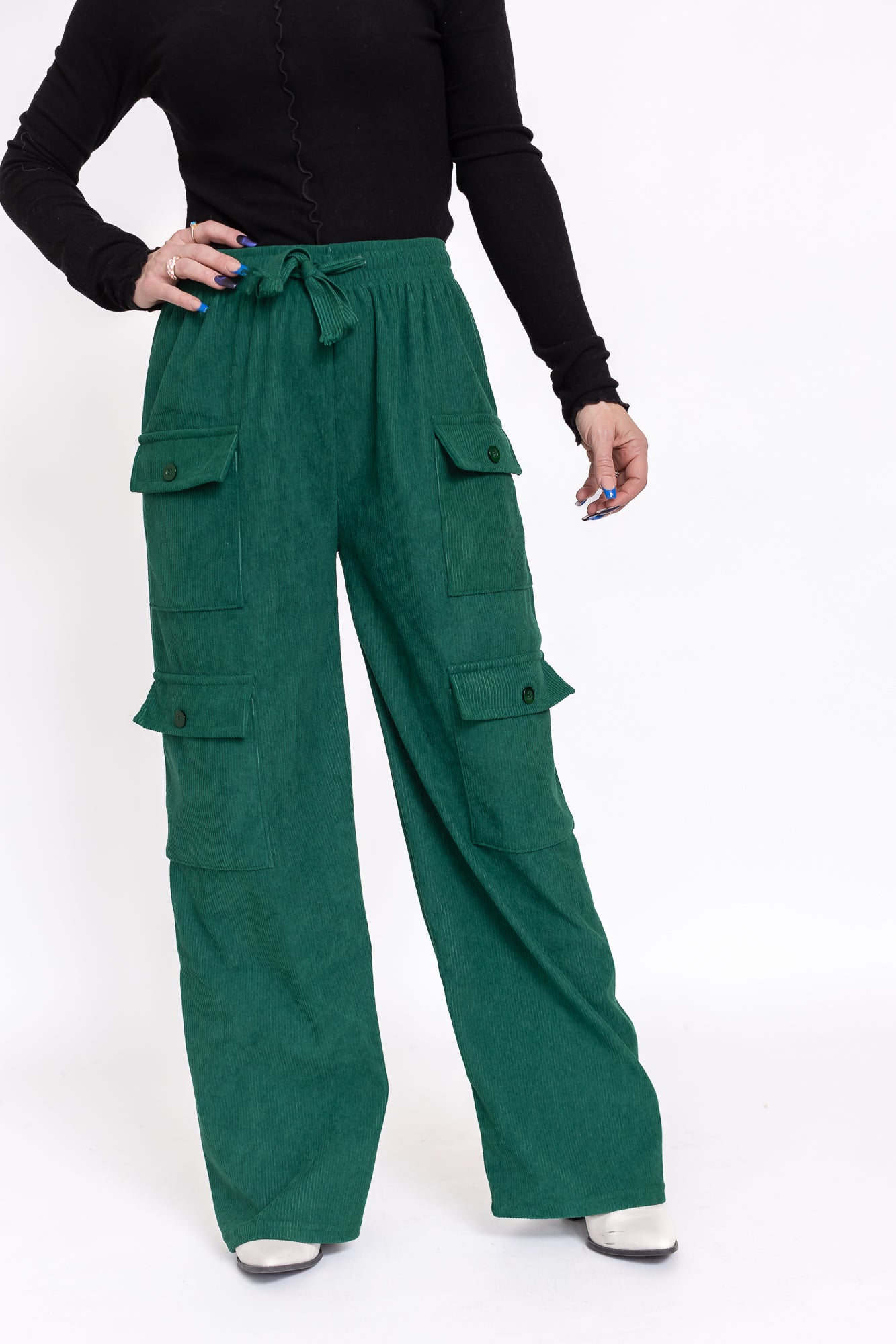 Green With Envy Corduroy Cargo Pants -P25