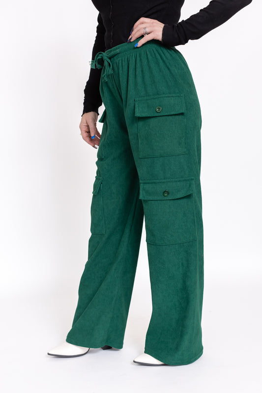 Green With Envy Corduroy Cargo Pants -P25