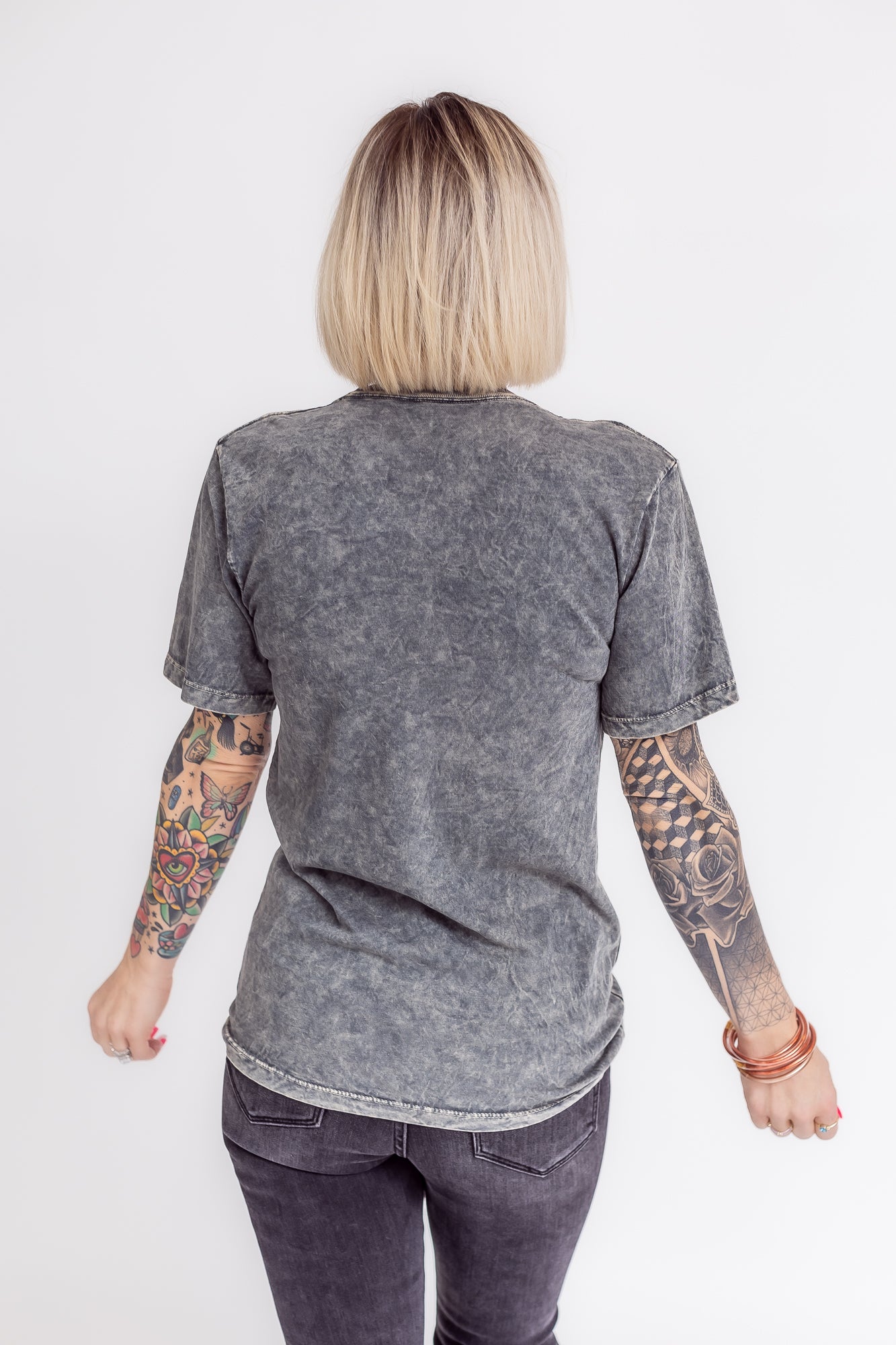 American Rodeo Grey Mineral Wash Graphic Tee - T104