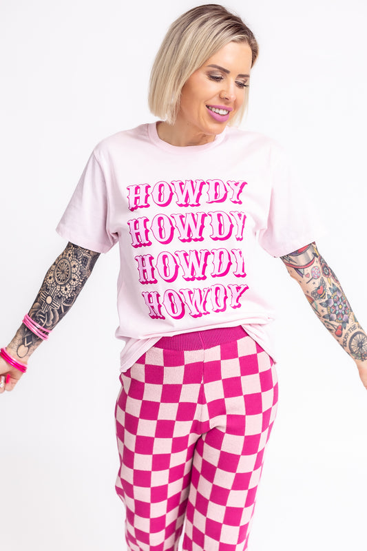 Howdy Pink Graphic Tee - T105