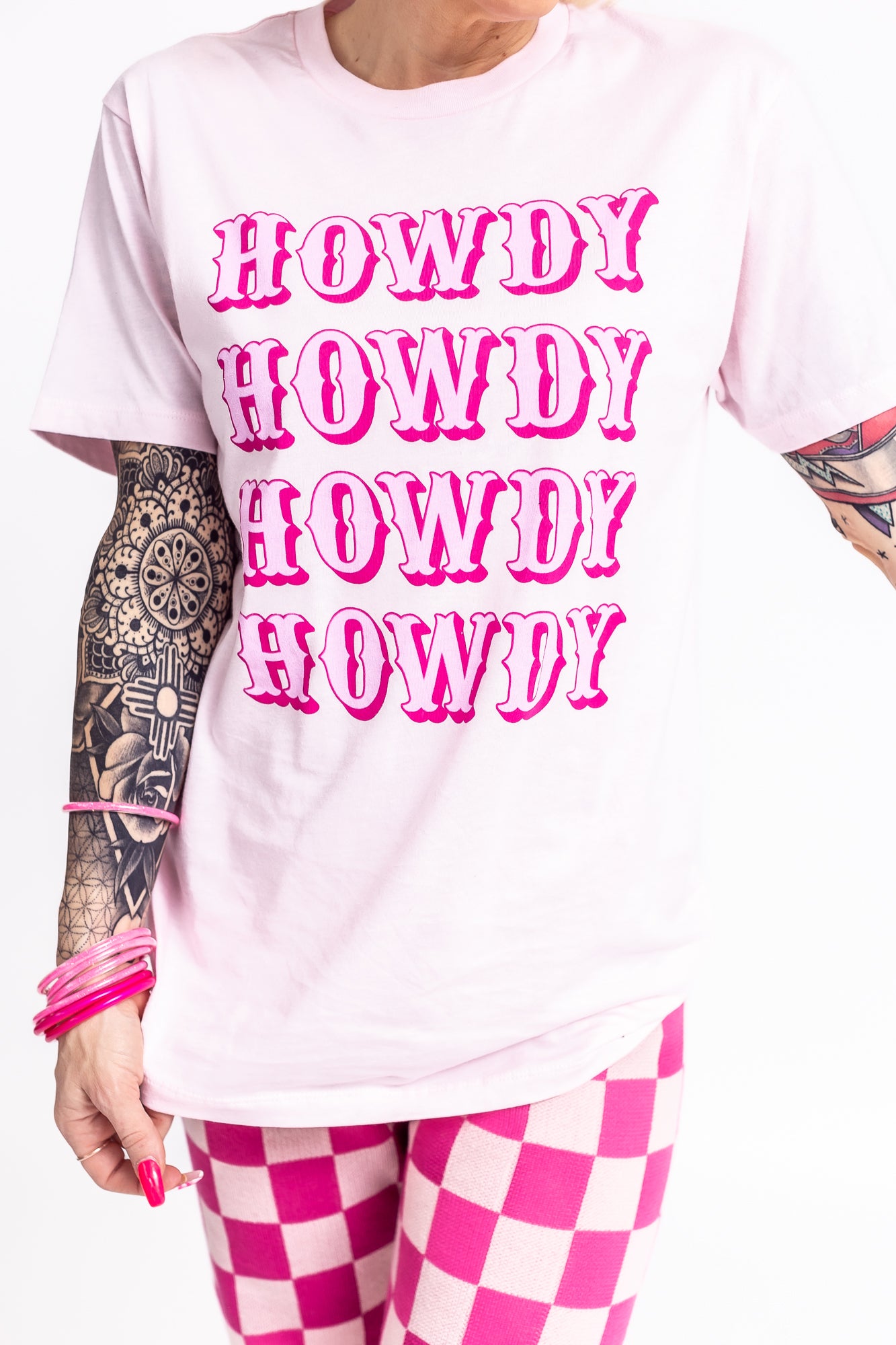 Howdy Pink Graphic Tee - T105