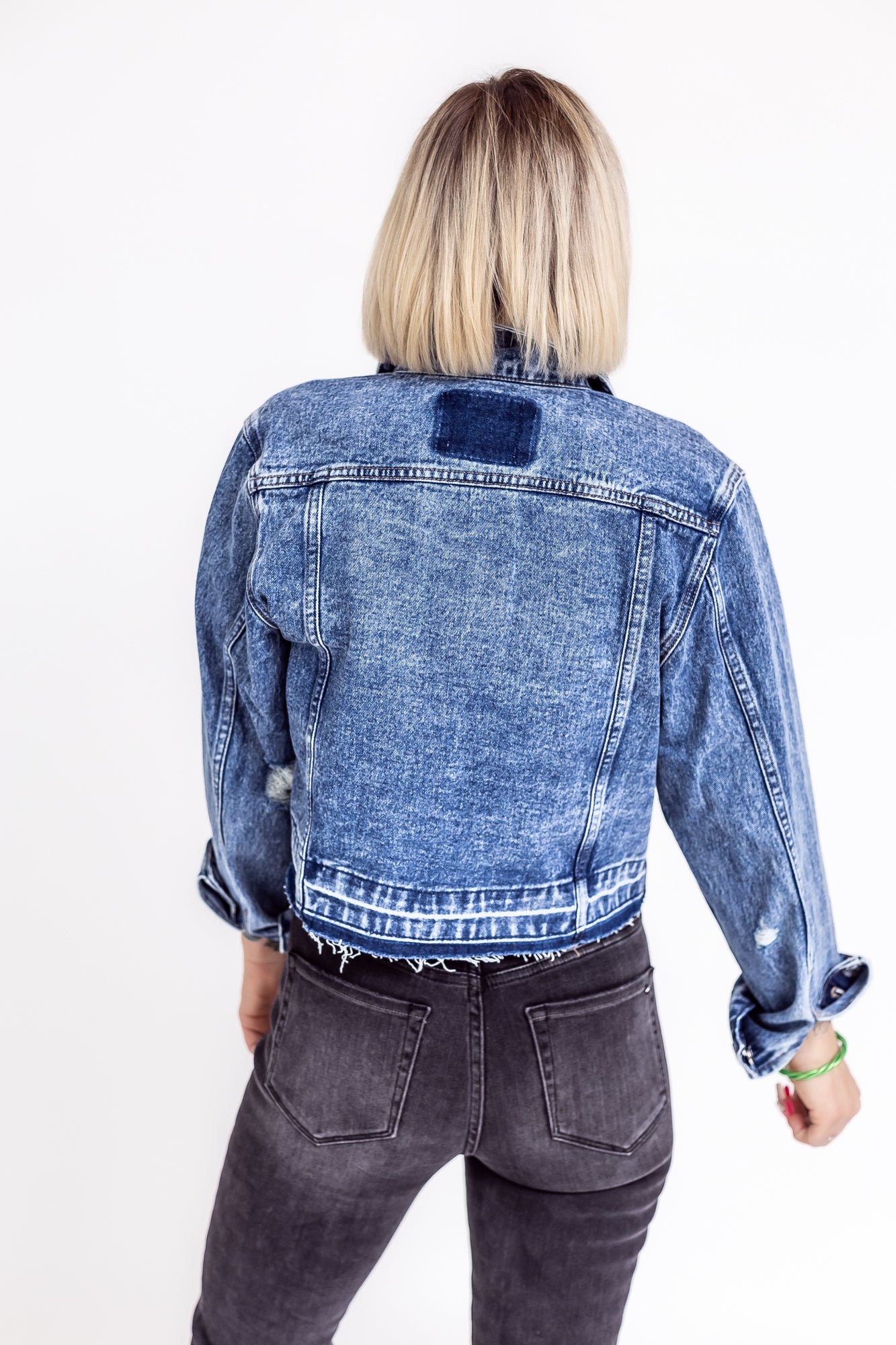 Dare Devil  Boyfriend Crop Denim Jacket -J13