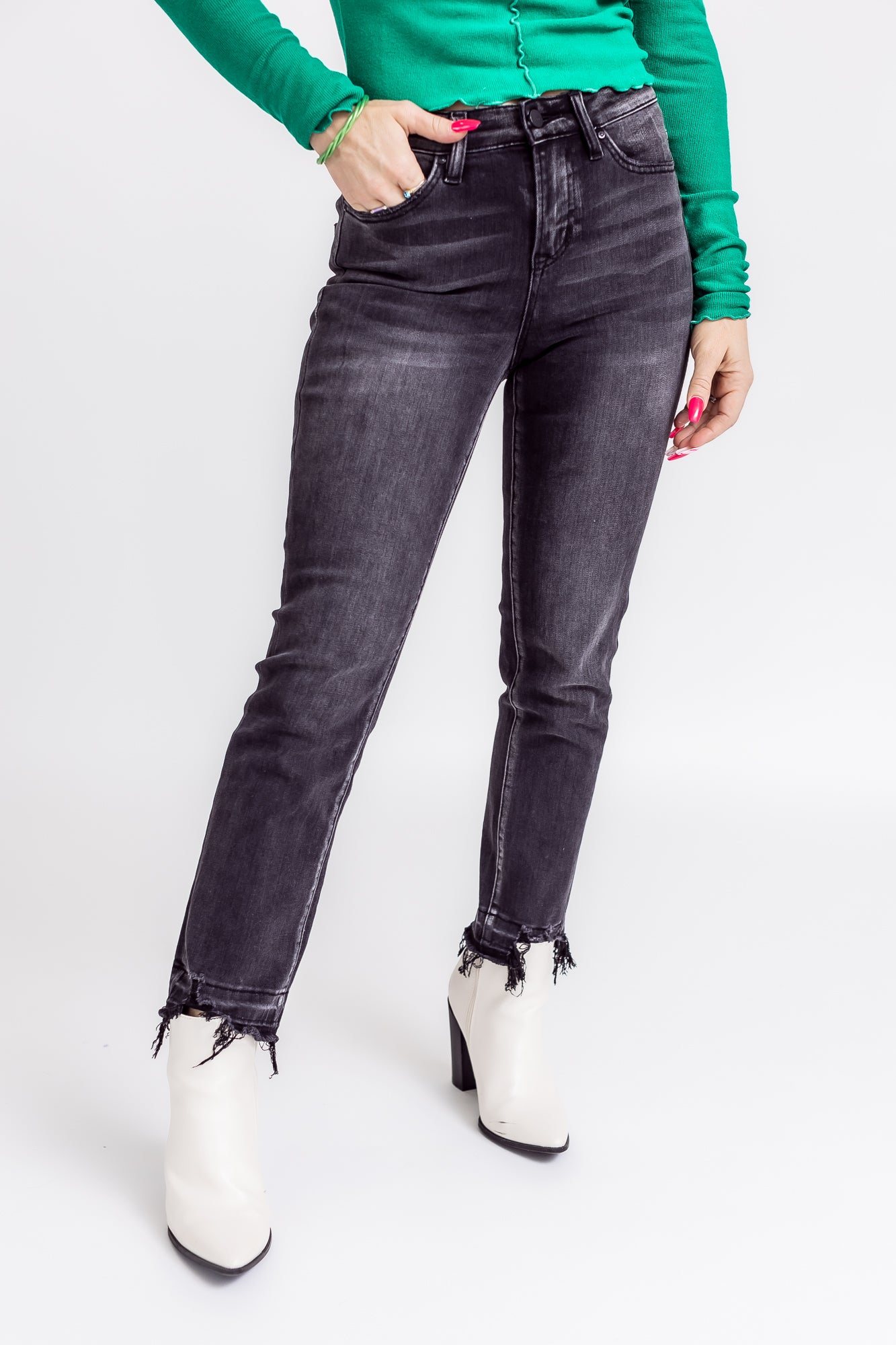 Basic Perfection Black Slim Straight Denim- P23