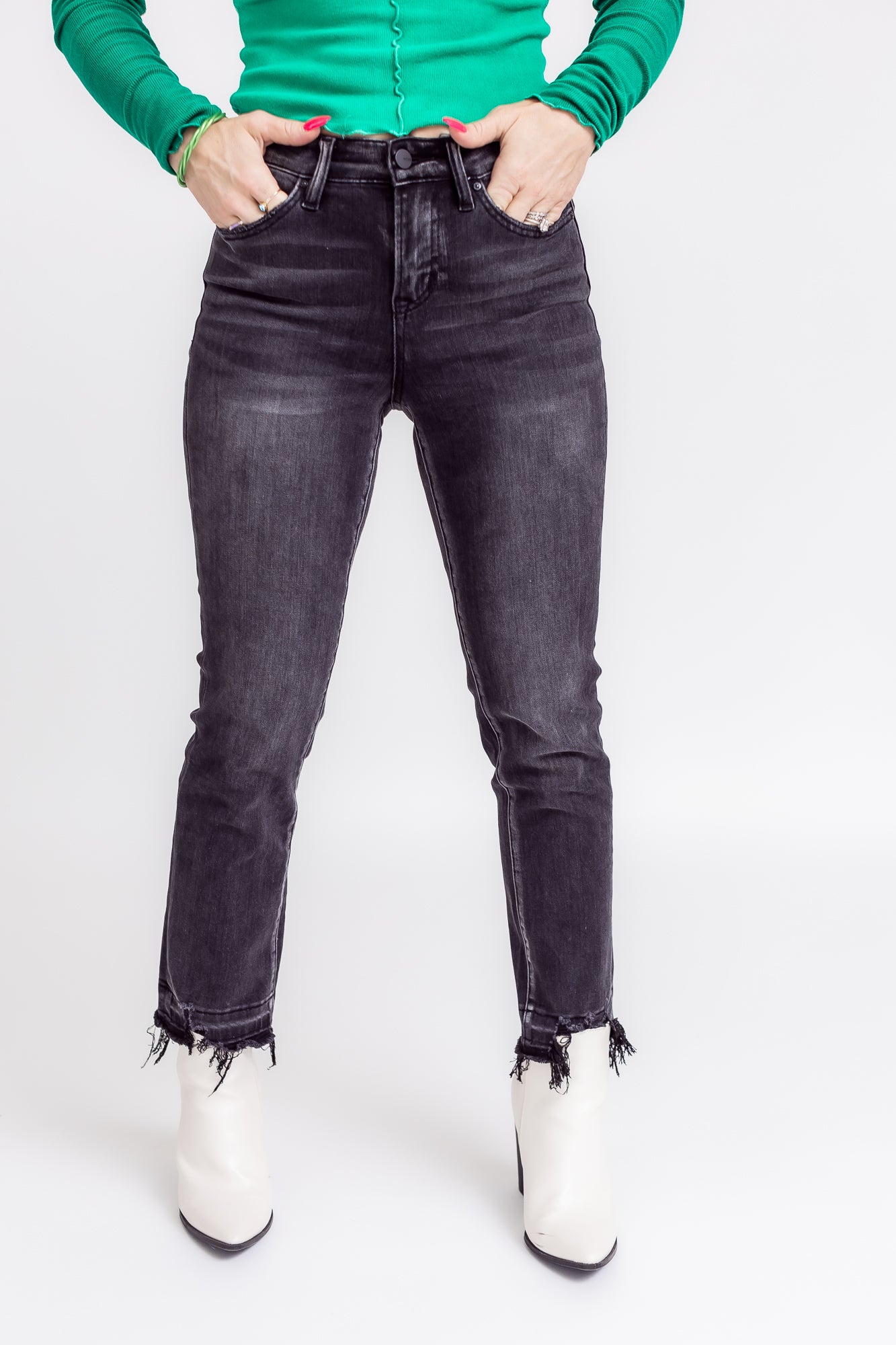 Basic Perfection Black Slim Straight Denim- P23