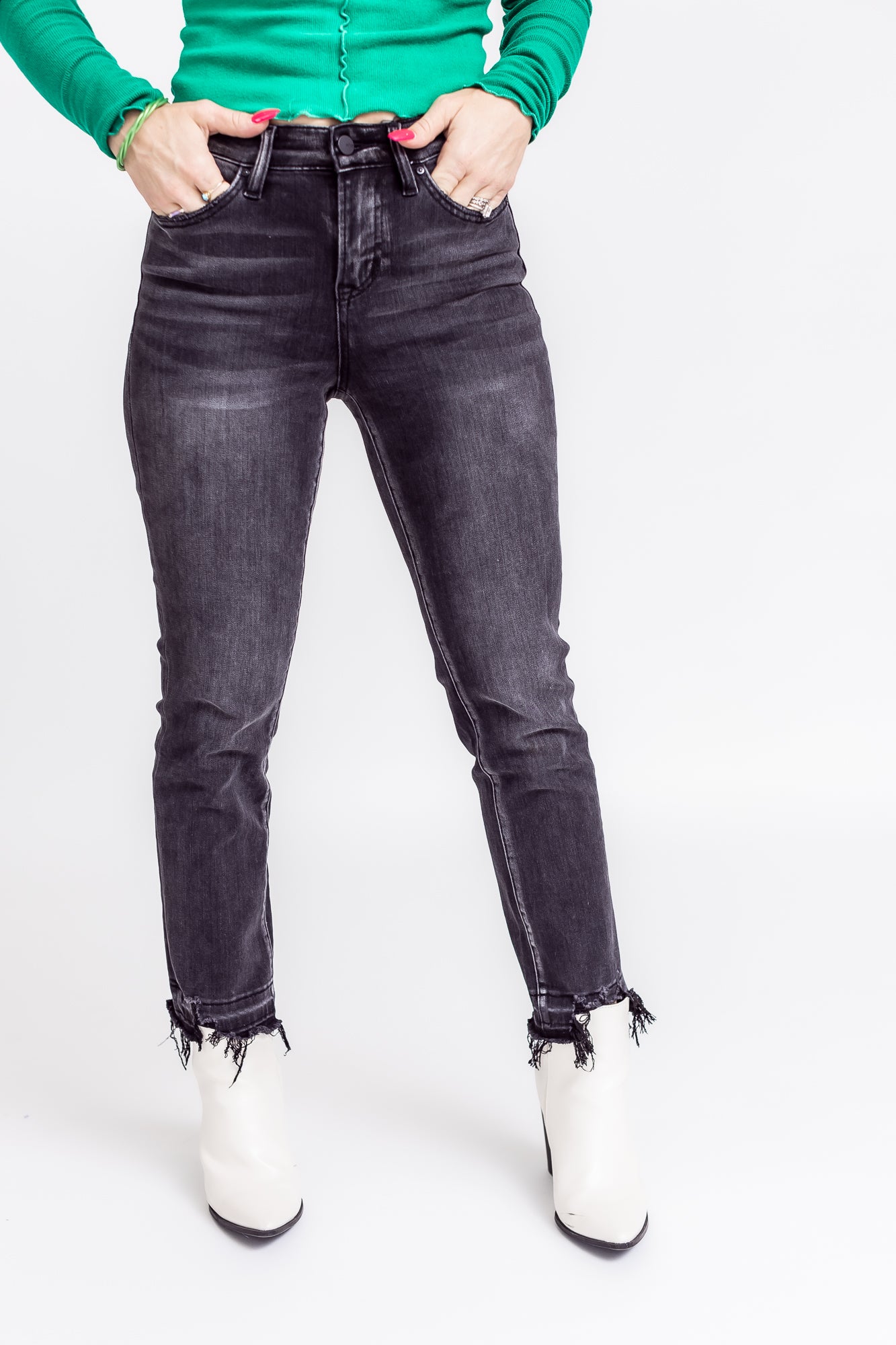 Basic Perfection Black Slim Straight Denim- P23