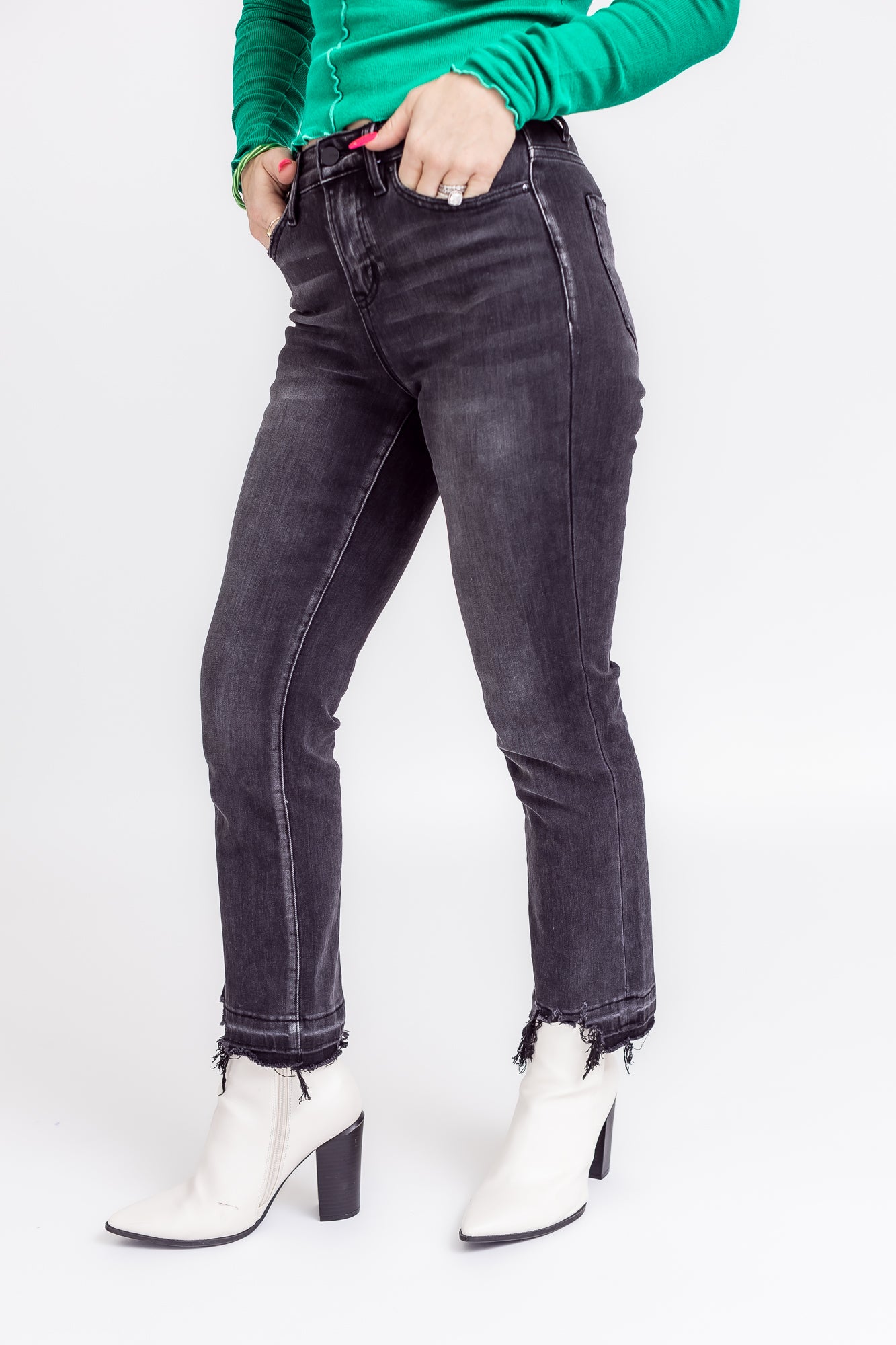 Basic Perfection Black Slim Straight Denim- P23