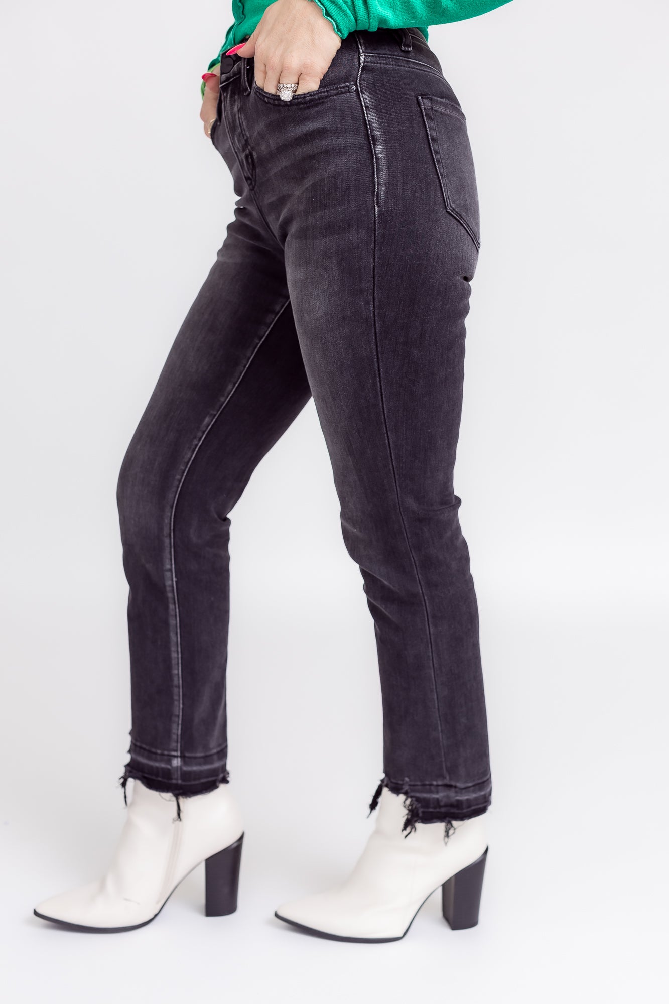 Basic Perfection Black Slim Straight Denim- P23