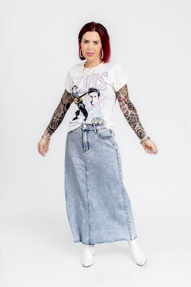 Denim Dreamer Long Denim Skirt- P40