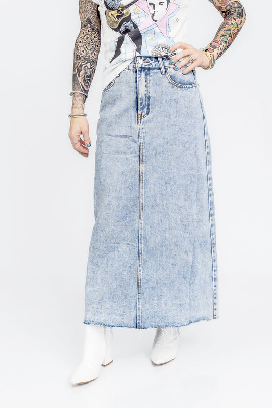 Denim Dreamer Long Denim Skirt- P40