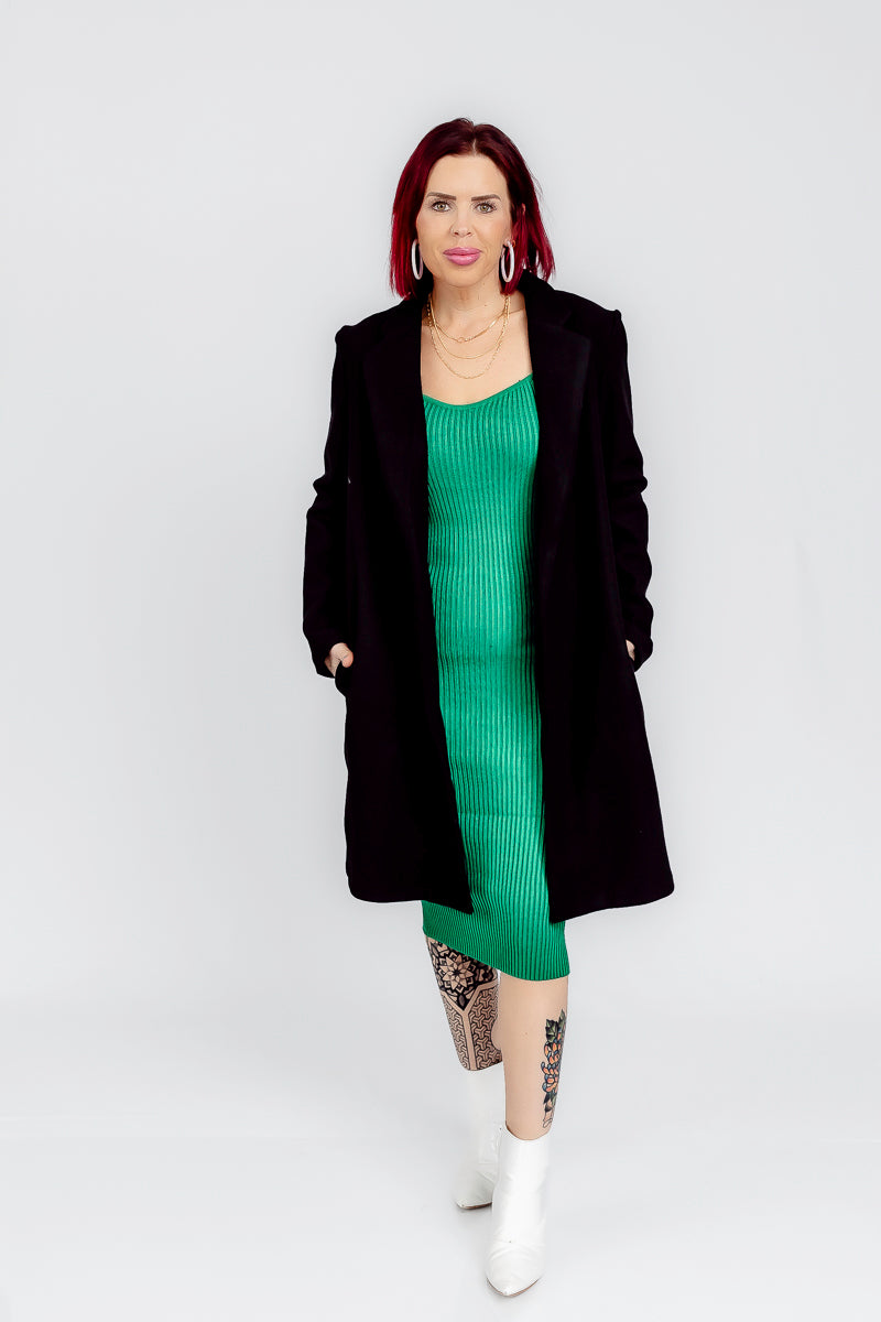 High Class Kelly Green Midi Dress- D10