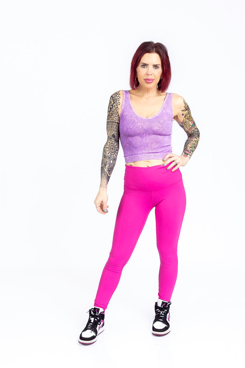 Flawless Leggings Buttery Soft Fuschia Active Leggings- P41