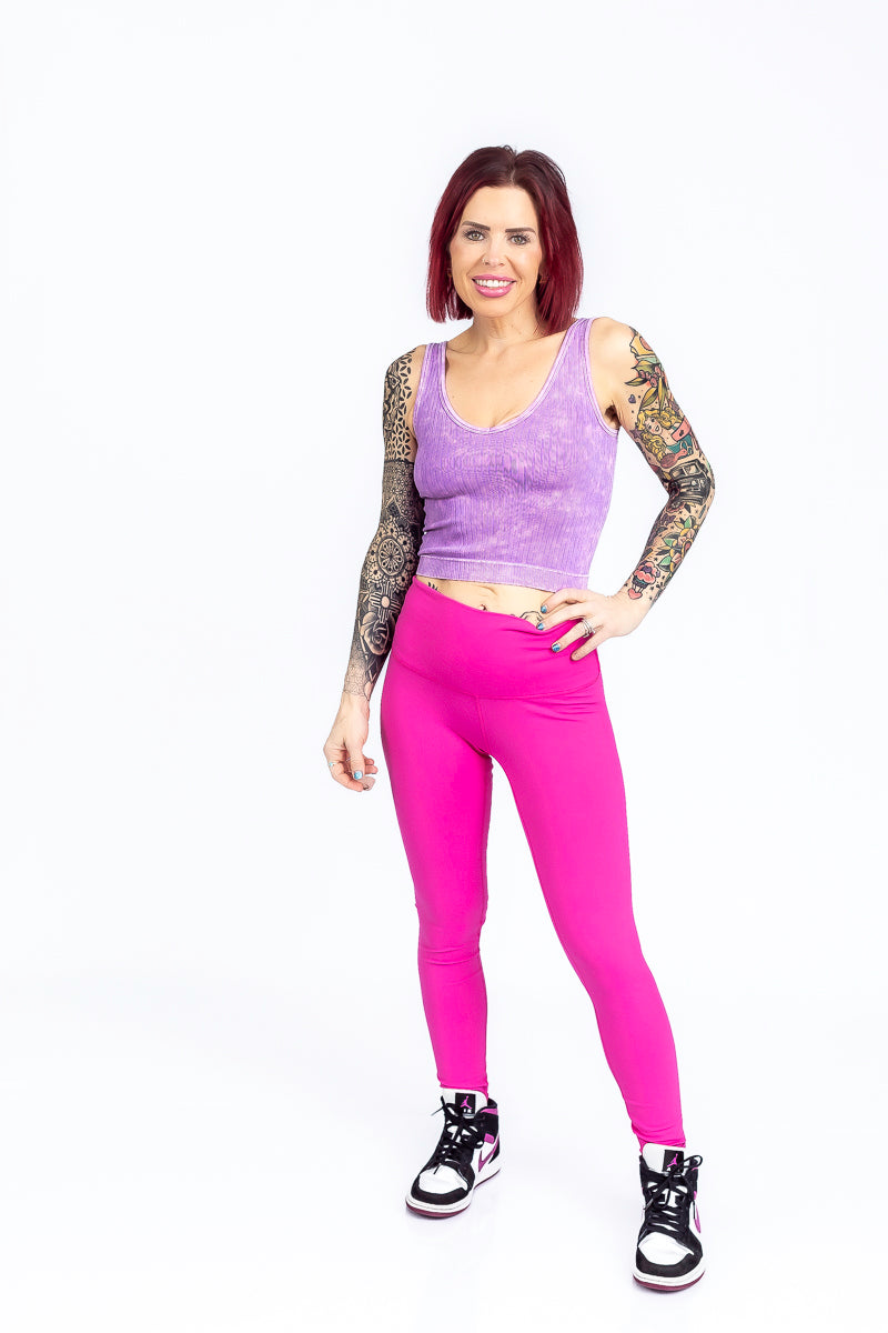 Flawless Leggings Buttery Soft Fuschia Active Leggings- P41