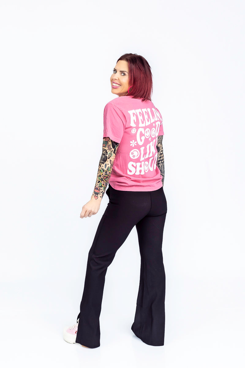 Feeling Good Like I Should Cranberry Comfort Color Graphic Tee- T197