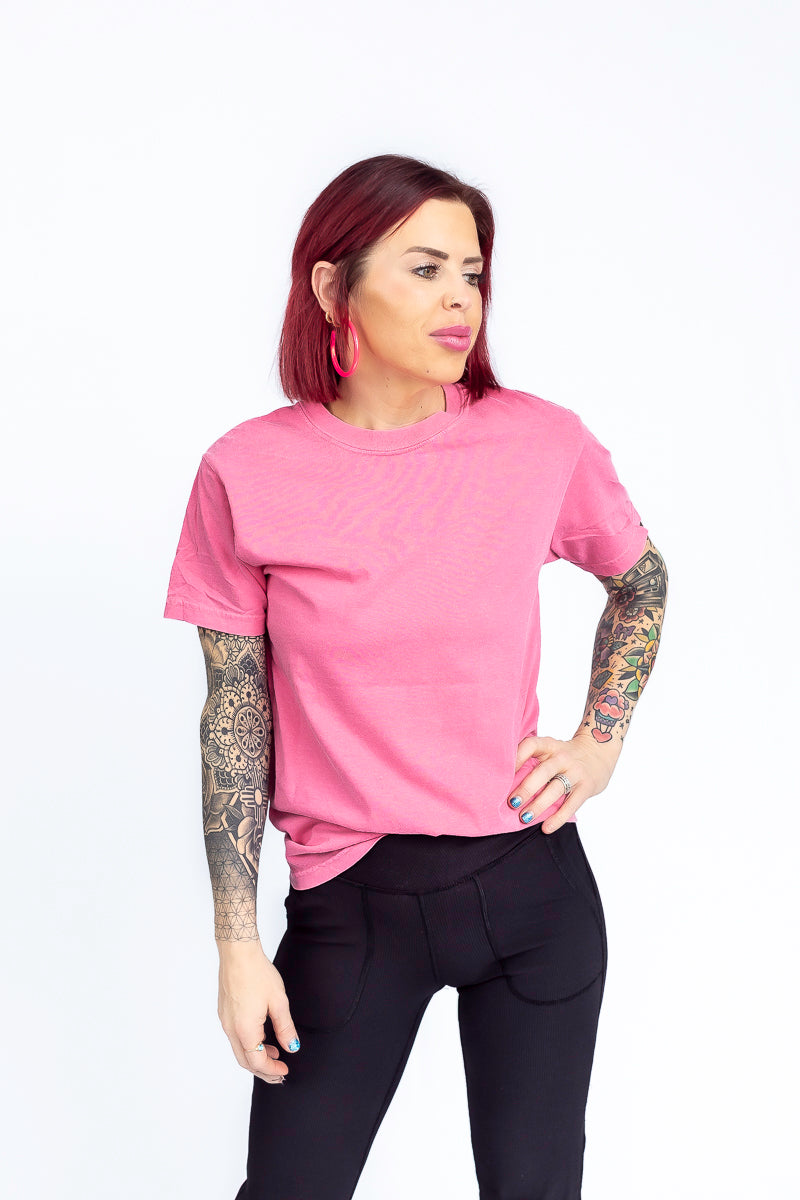 Feeling Good Like I Should Cranberry Comfort Color Graphic Tee- T197