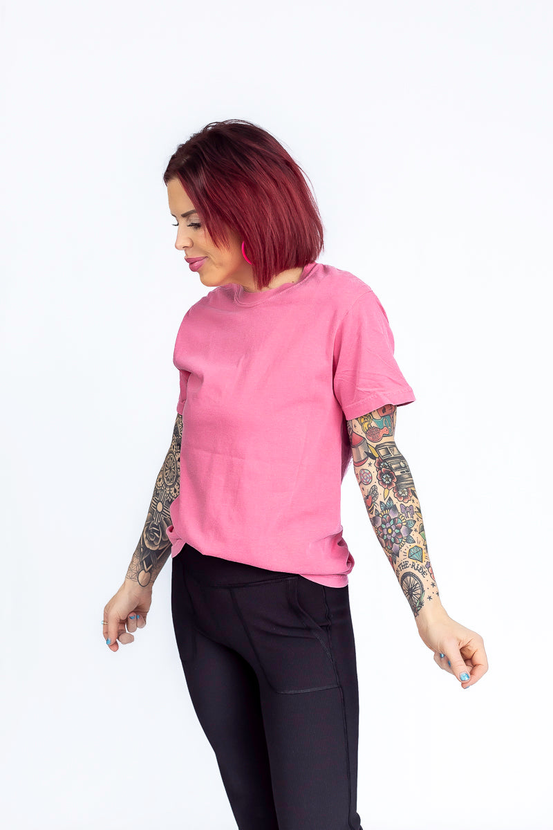 Feeling Good Like I Should Cranberry Comfort Color Graphic Tee- T197