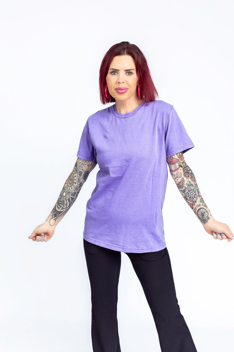 Be A Nice Human Violet Comfort Color Graphic Tee- T195