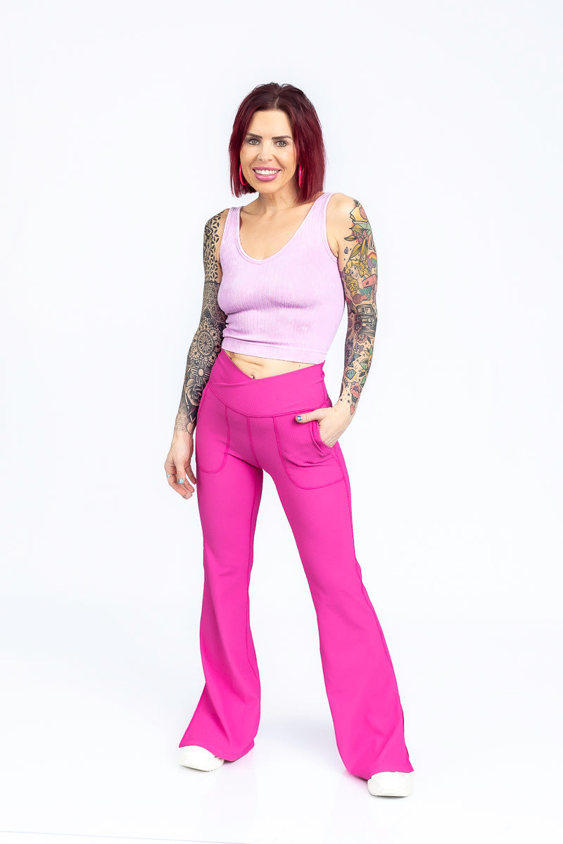 Vibe & Flare Pink Leggings- P39