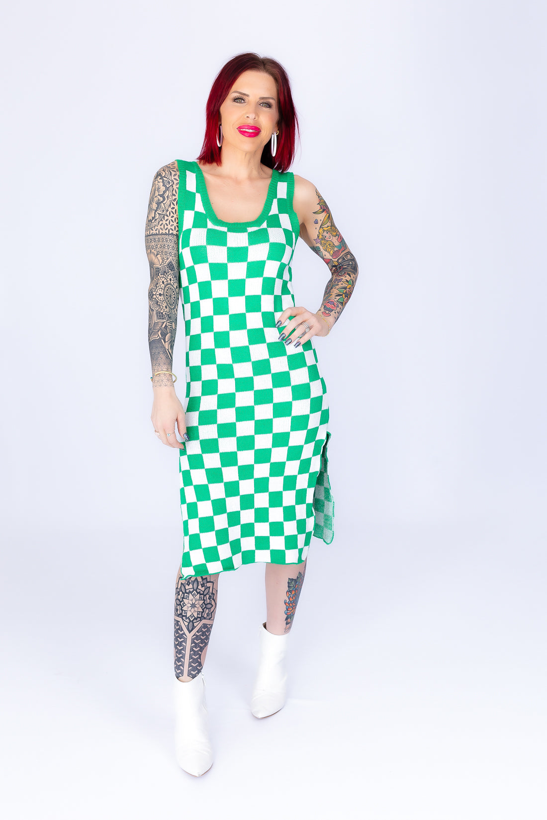 Checkered & Chic Tank Dress - O51